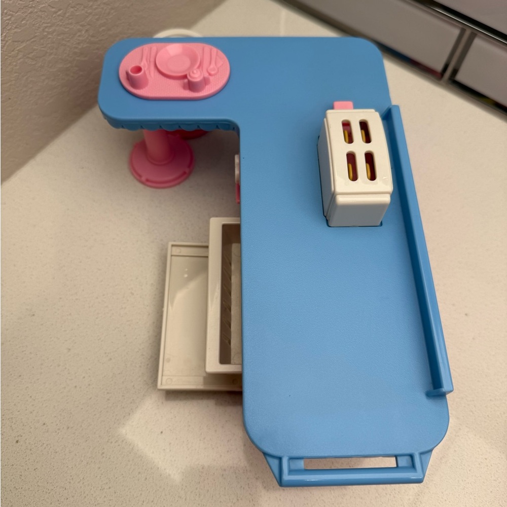 Vintage Playskool Play Around Dollhouse Series Kitchen Island Dishwasher Toaster - Picture 5 of 14